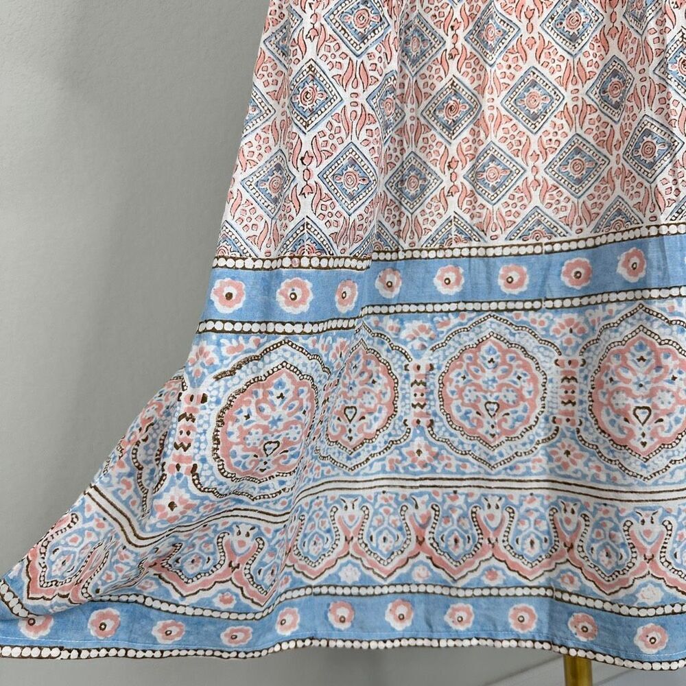 Sohana Block Print Cotton Boho Tassel Dress M NWT India Boho - Picture 13 of 15
